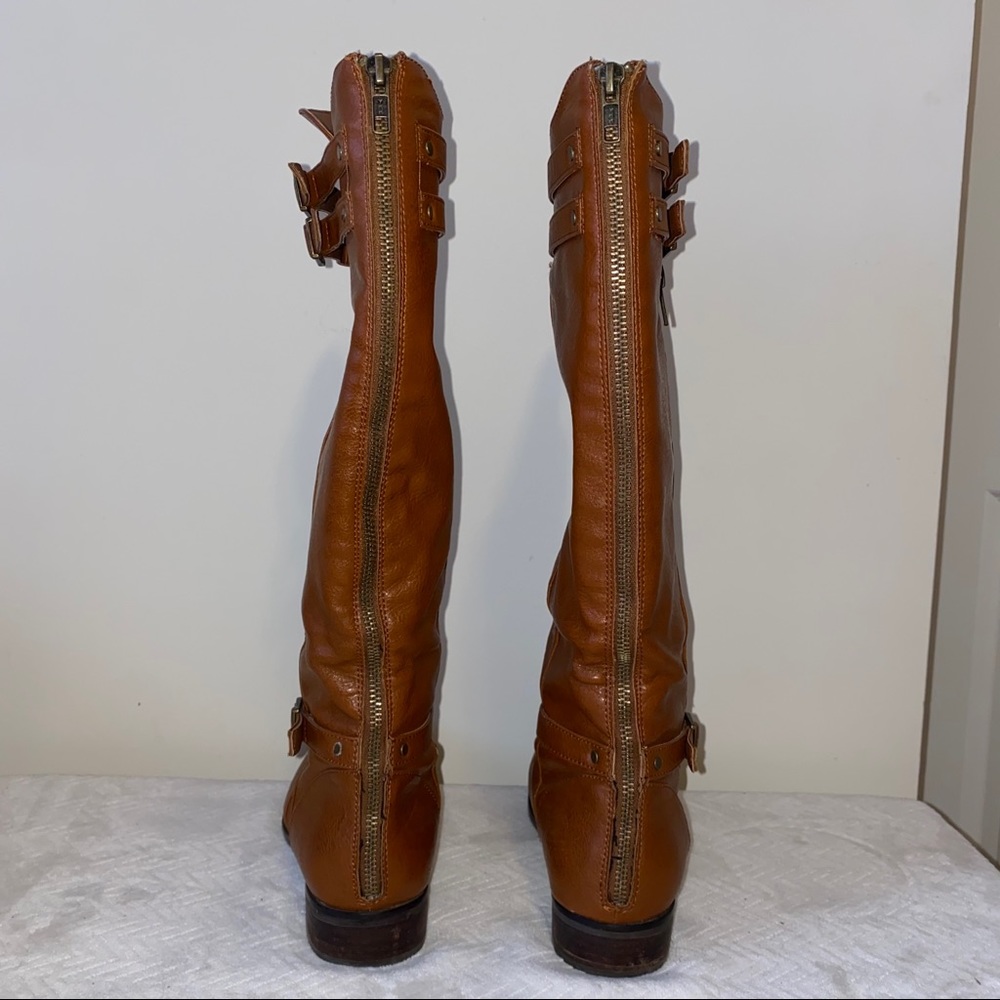 Dolce Vita Knee High Tall Tan Leather Boots 8 - Picture 5 of 10